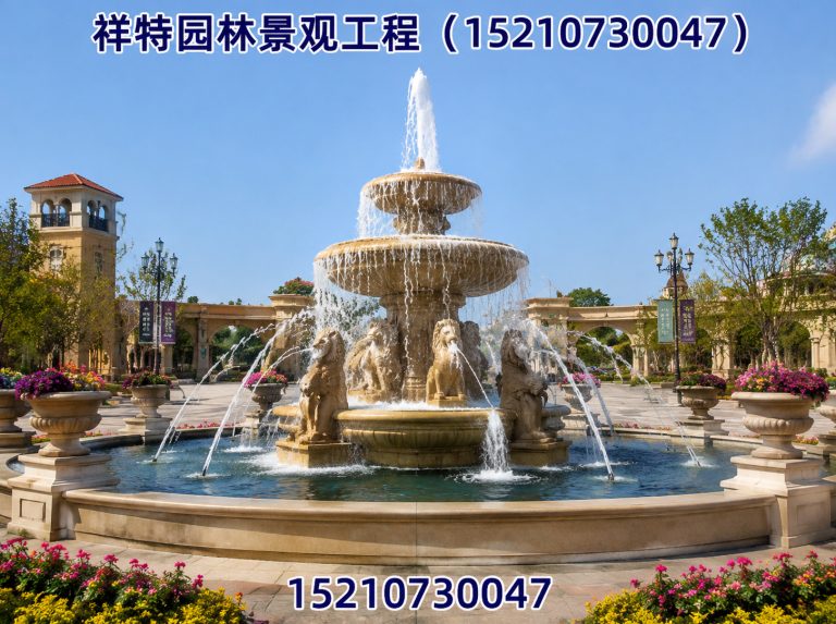 安国市广场喷泉展示图